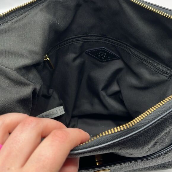 Fossil Hobo Black Leather Crossbody Shoulder Bag - Picture 4 of 6